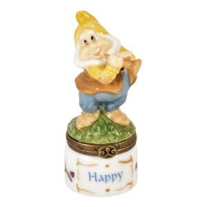 Disney Snow White Happy Porcelain Hinged Box Midwest of Cannon Falls IOB